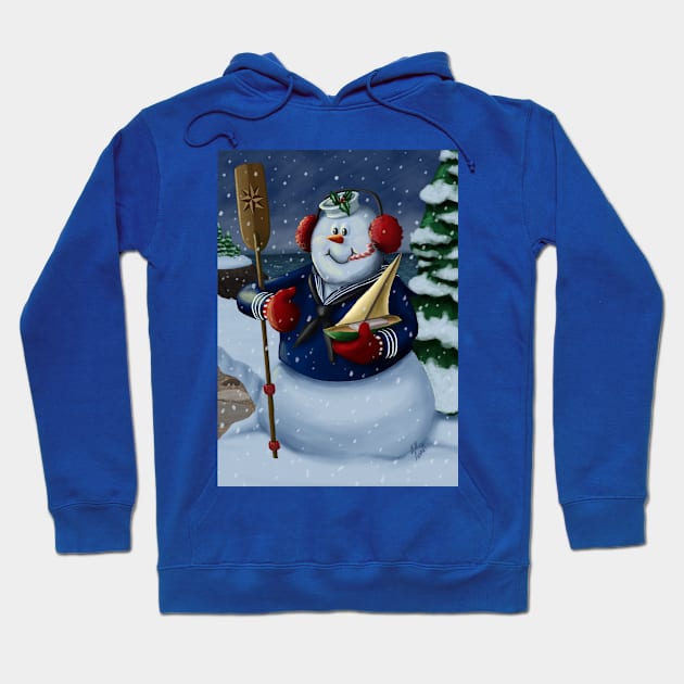 Navy Sailor Snowman Hoodie by abbottcartoons